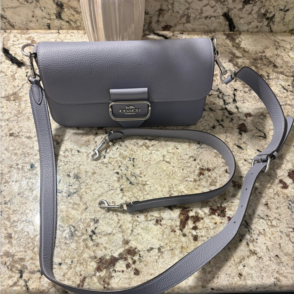 Coach Morgan Shoulder Bag Blue Mist
